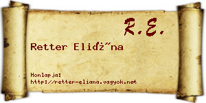 Retter Eliána névjegykártya
